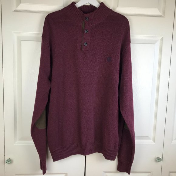 Chaps Mens Classic Fit Cotton Button Mock Sweater - Picture 6 of 16